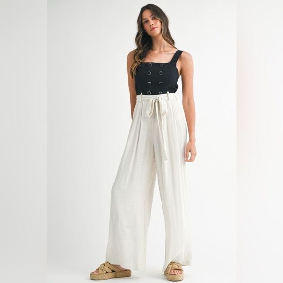 Claire’s Cream Wide-Leg Pant Jumpsuit - Picture 9 of 16